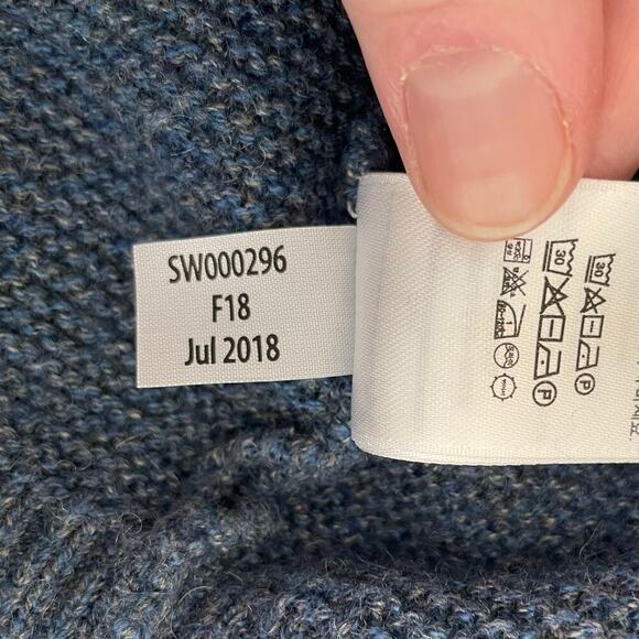 SmartWool Men’s 1/4 Zip Sweater Textured Mock Neck Pullover Blue Med - Picture 9 of 9